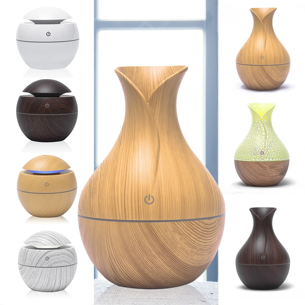 USB 130ml Aroma Essential Oil Diffuser, Mini Air Humidifier,  Ultrasonic Mist Aromatherapy Portable Air Purifier LED