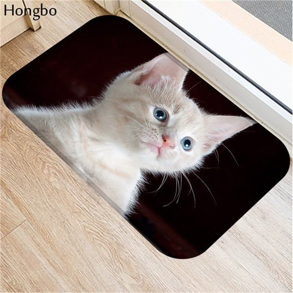Welcome Floor Mats Cat Printed Bathroom, Kitchen Carpets Doormats, Floor Mat, Anti-Slip
