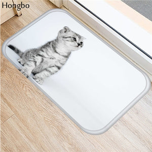 Welcome Floor Mats Cat Printed Bathroom, Kitchen Carpets Doormats, Floor Mat, Anti-Slip
