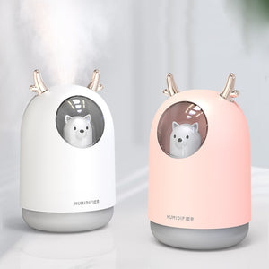Cute Rabbit Air Humidifier and Purifier  300ml Ultra-Silent, Aroma Essential LED Night Lamp
