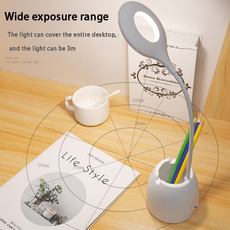 LED Table USB Touch Night Light Dimming Desk Light Eye Protection Multi-Function Bracket Pen Holder