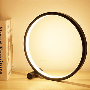 LED Table Lamp Circular Acrylic Black/White Dimmable