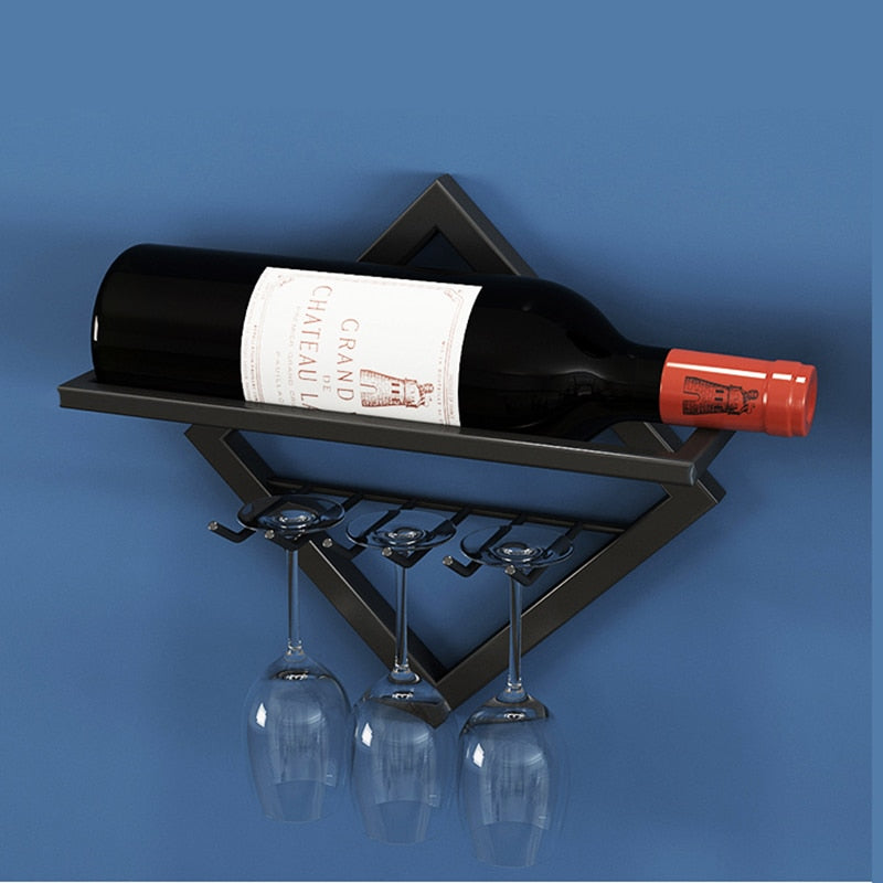 Metal Iron Wall Mount Wine Bottle Holder Creative Combination Home Decoration