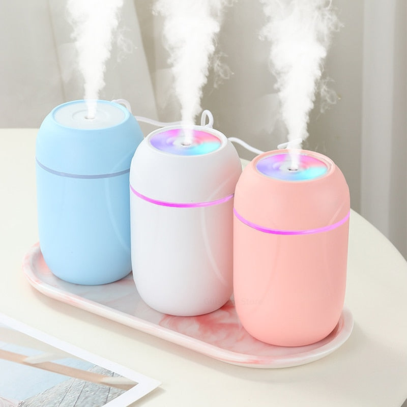 Portable USB Air Humidifier, Purifier, Ultrasonic, Aroma Essential Oil Diffuser, Cool Mist, Aromatherapy