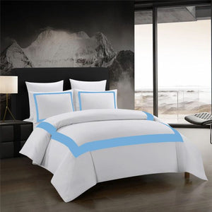 Luxury Bedding Sets White Quilt/Duvet Cover, Squares Pillowcase Bed Linen King, Queen, Double.