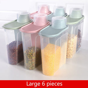 Food Storage Plastic Clear Container Set with Pour Lids