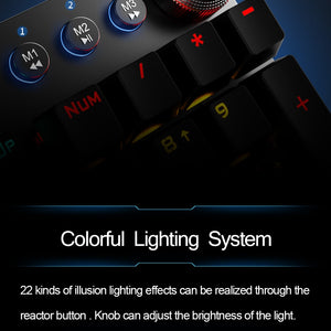 Mechanical Gaming Keyboard Anti-ghosting 104 Brown Switch Blue Wired Mix Backlit for Gamer