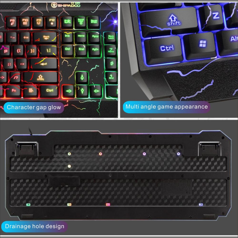 Gaming Keyboard Mouse Combo USB Wired Kit Waterproof LED RGB Backlit Keyboard And Mouse