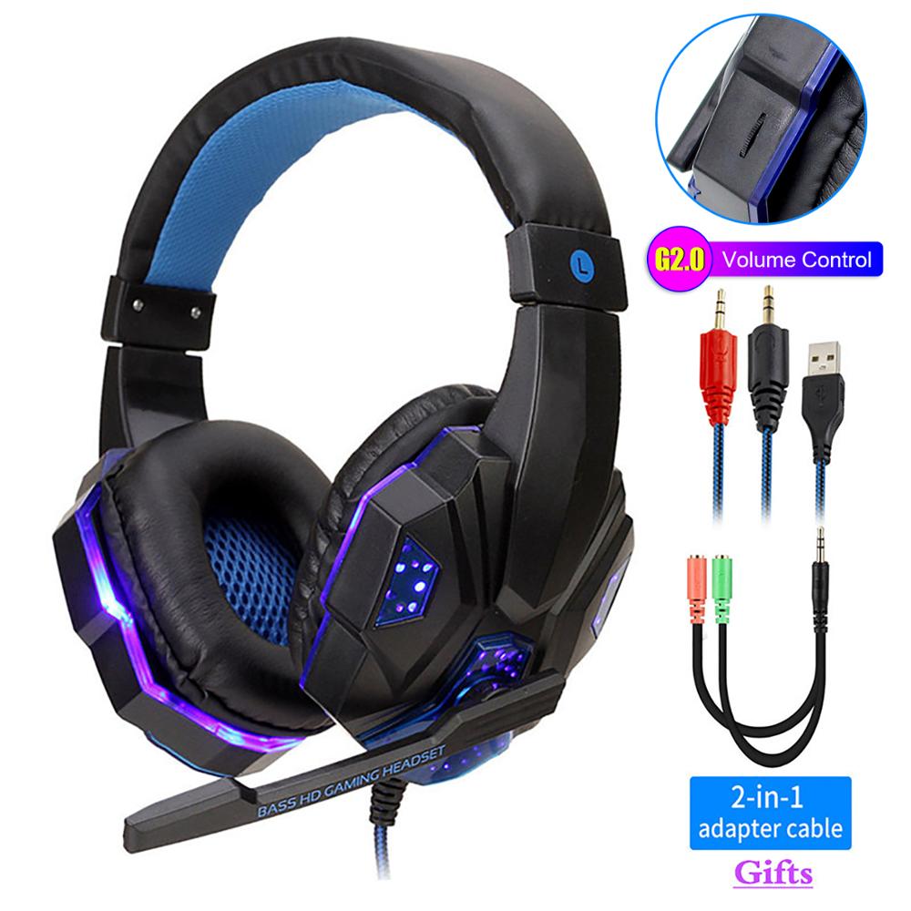 LED Wired Gaming Headphones With Microphone