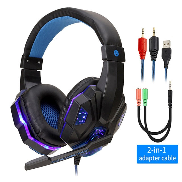 LED Wired Gaming Headphones With Microphone