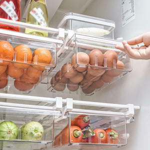 Transparent Refrigerator Organizer Bin Storage Box Compartment Refrigerator Drawer Fridge Storage, Pantry Freezer