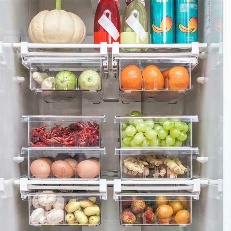Transparent Refrigerator Organizer Bin Storage Box Compartment Refrigerator Drawer Fridge Storage, Pantry Freezer