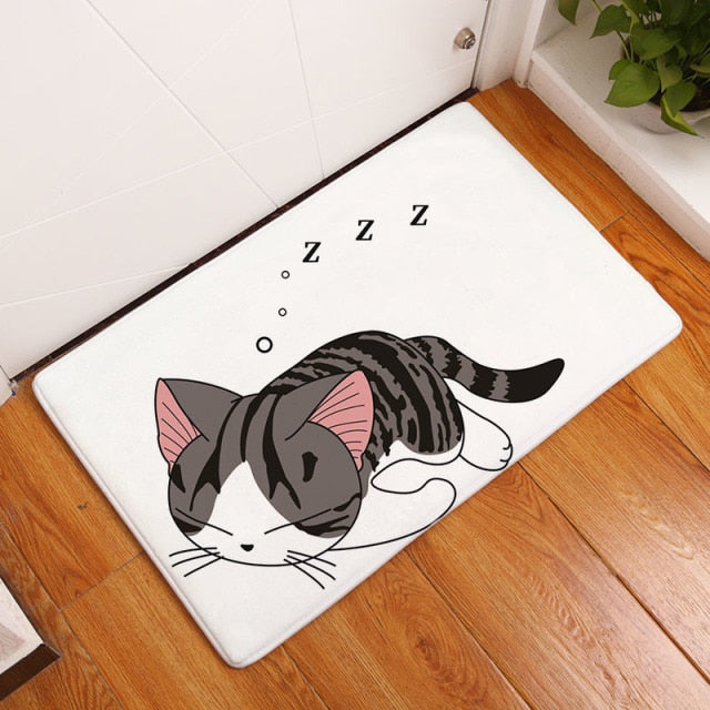 Soft  and absorbent cat print Bathroom Mat
